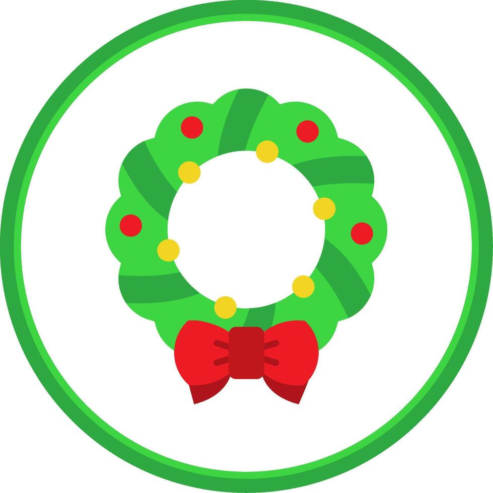 Christmas wreath Flat Circle Uni Icon vector