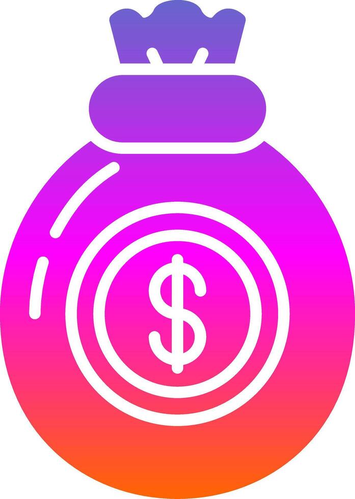 Money Bag Glyph Gradient Icon vector