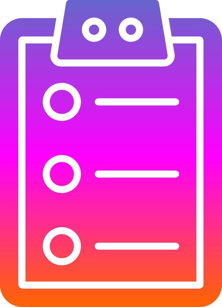 To Do List Glyph Gradient Icon vector