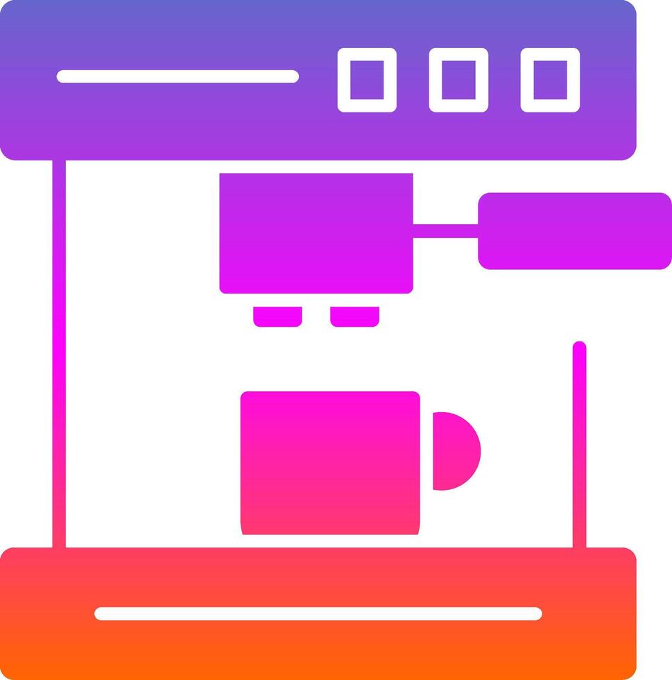 Coffee Machine Glyph Gradient Icon vector