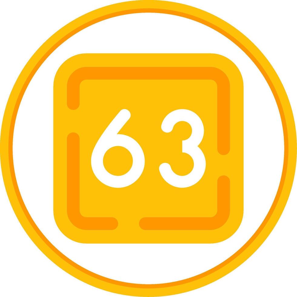 Sixty Three Flat Circle Uni Icon vector