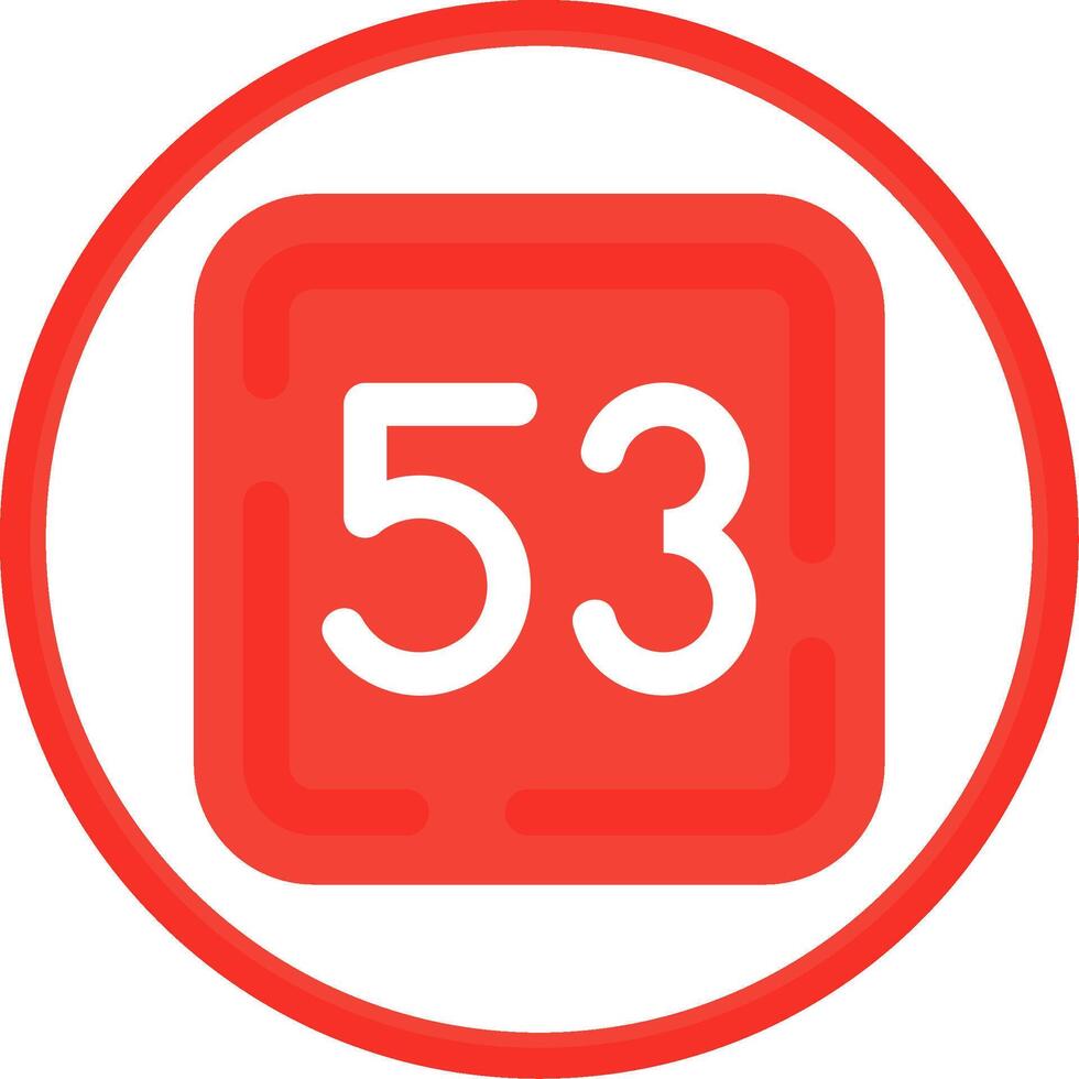 Fifty Three Flat Circle Uni Icon vector