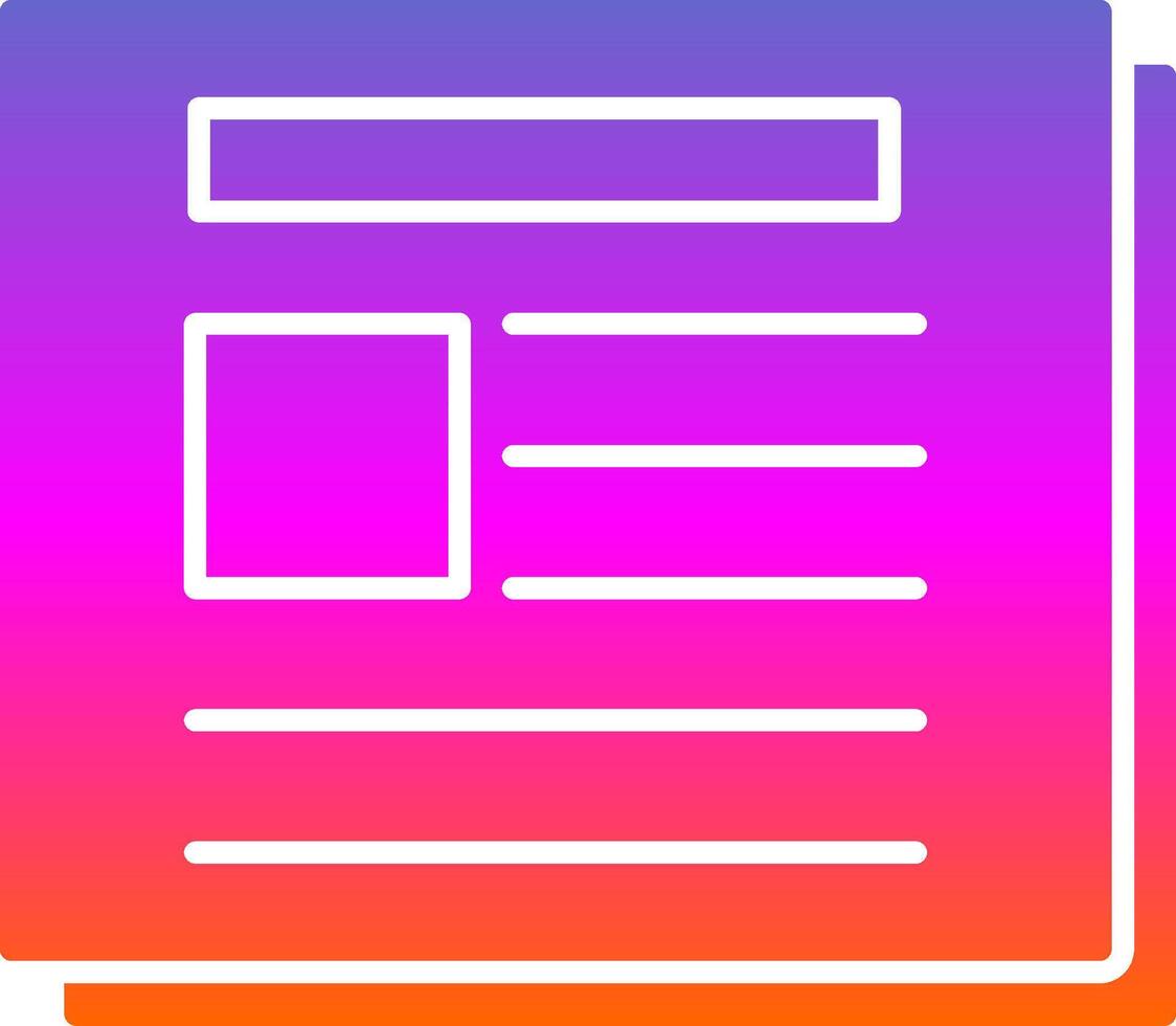 Newspaper Glyph Gradient Icon vector
