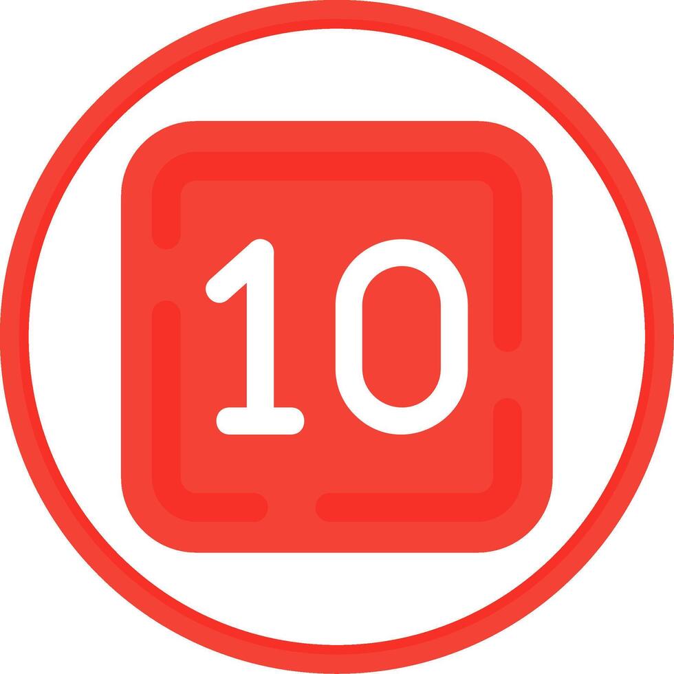 Ten Flat Circle Uni Icon vector