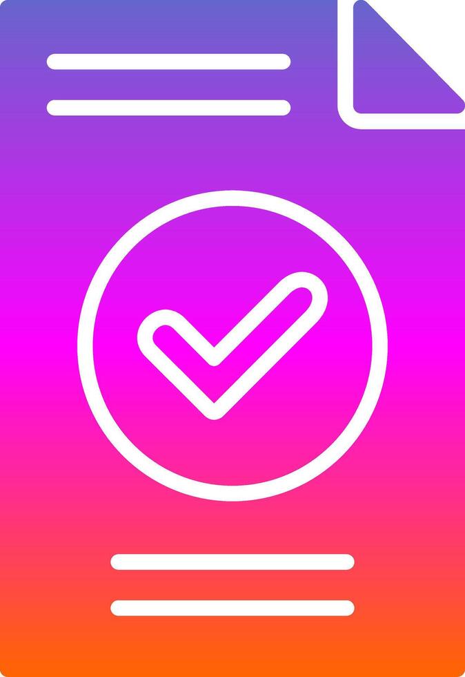 Verified Glyph Gradient Icon vector