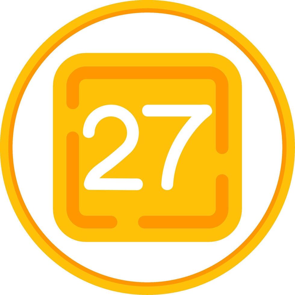 Twenty Seven Flat Circle Uni Icon vector