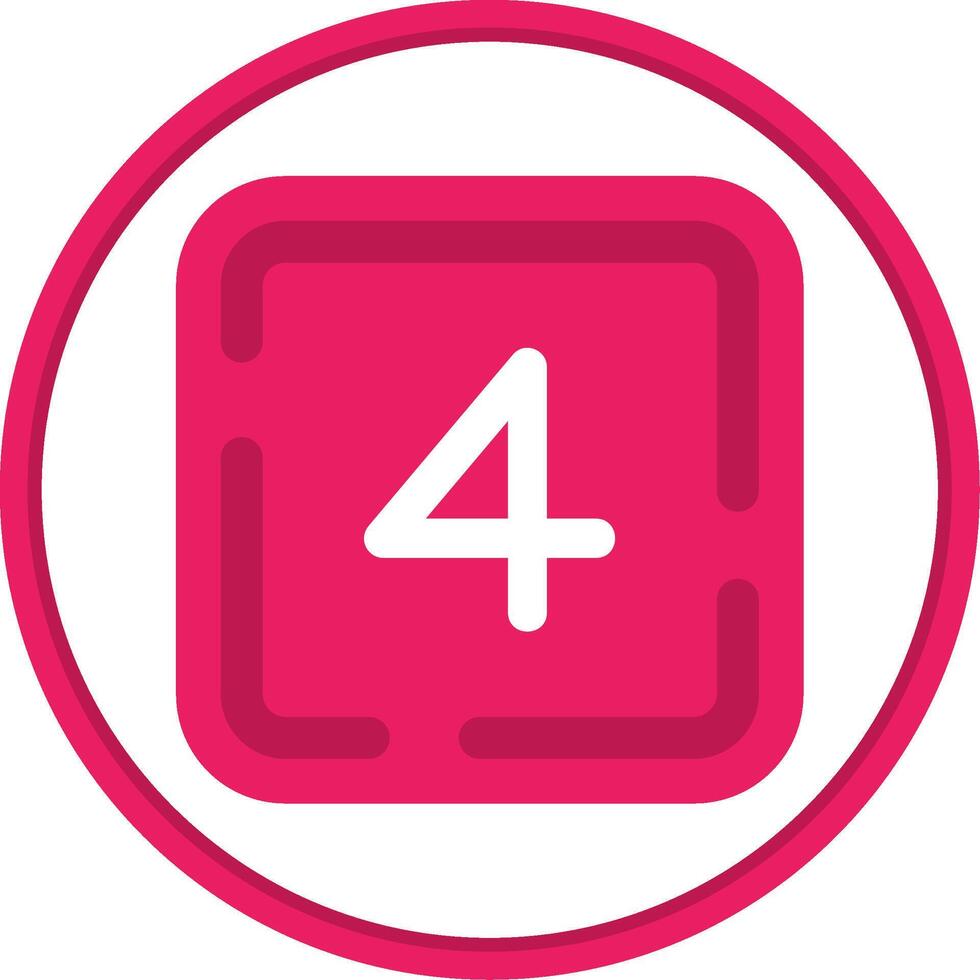 Four Flat Circle Uni Icon vector