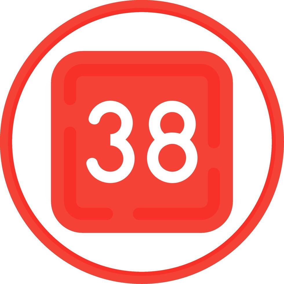 Thirty Eight Flat Circle Uni Icon vector