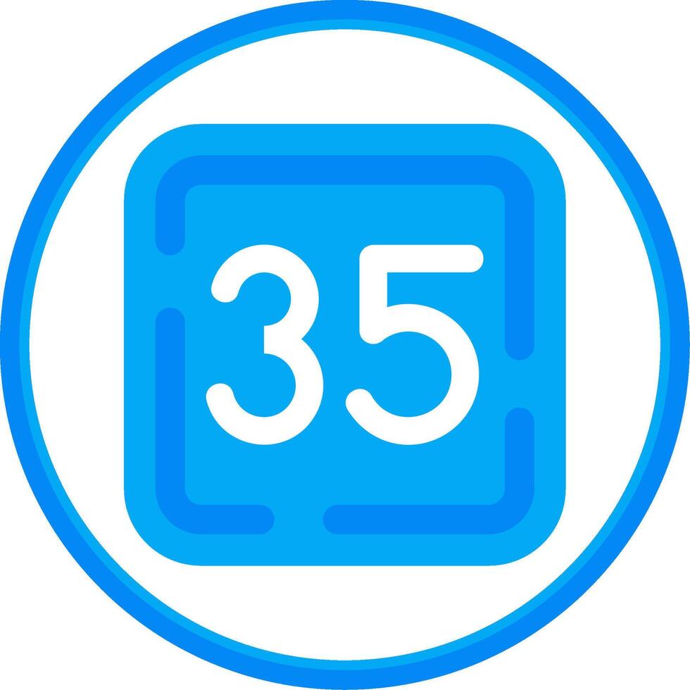 Thirty Five Flat Circle Uni Icon vector