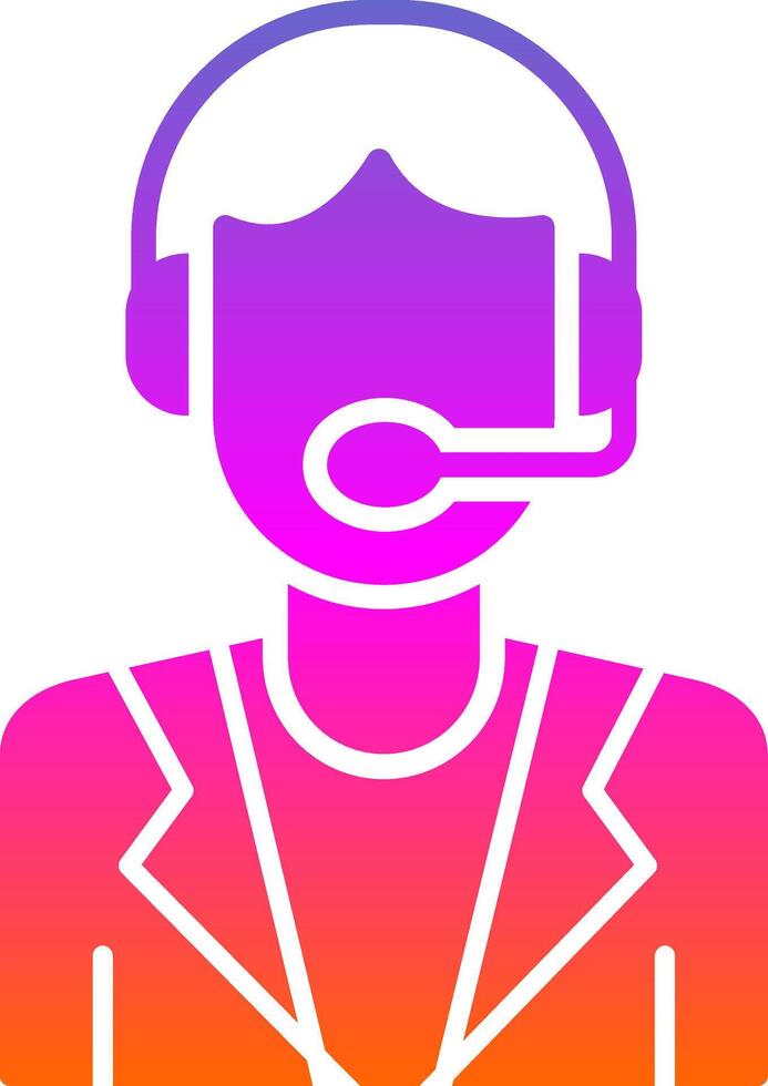 Customer Service Glyph Gradient Icon vector