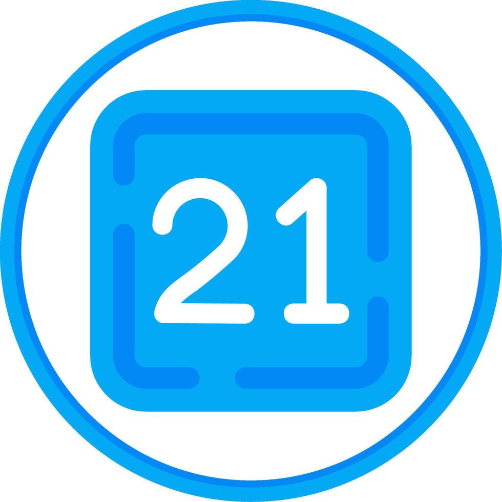 Twenty One Flat Circle Uni Icon vector