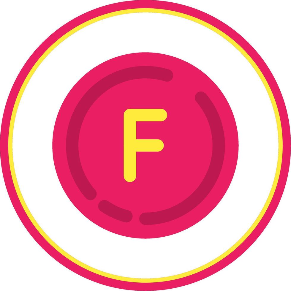 Letter f Flat Circle Uni Icon vector