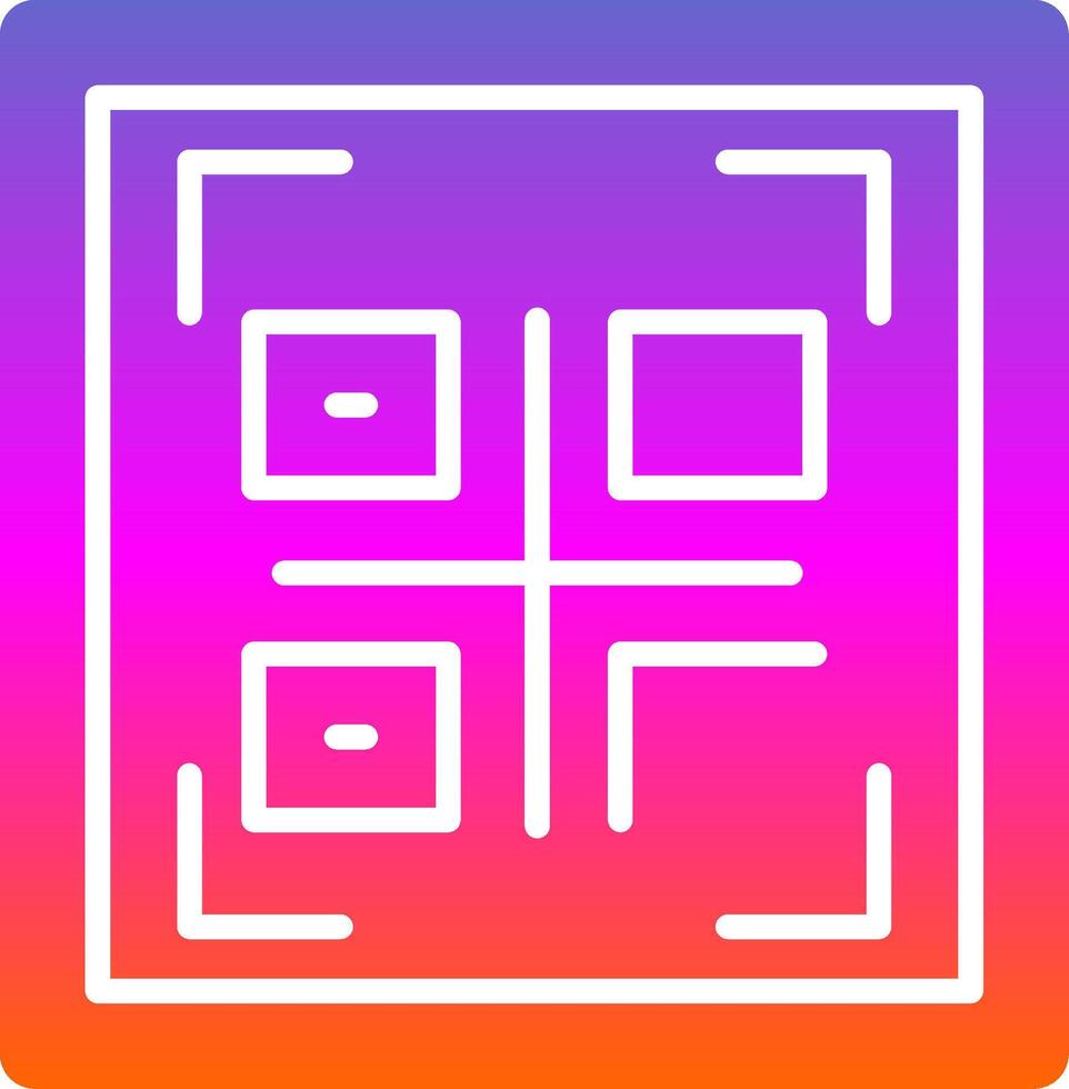 Qr Code Glyph Gradient Icon vector
