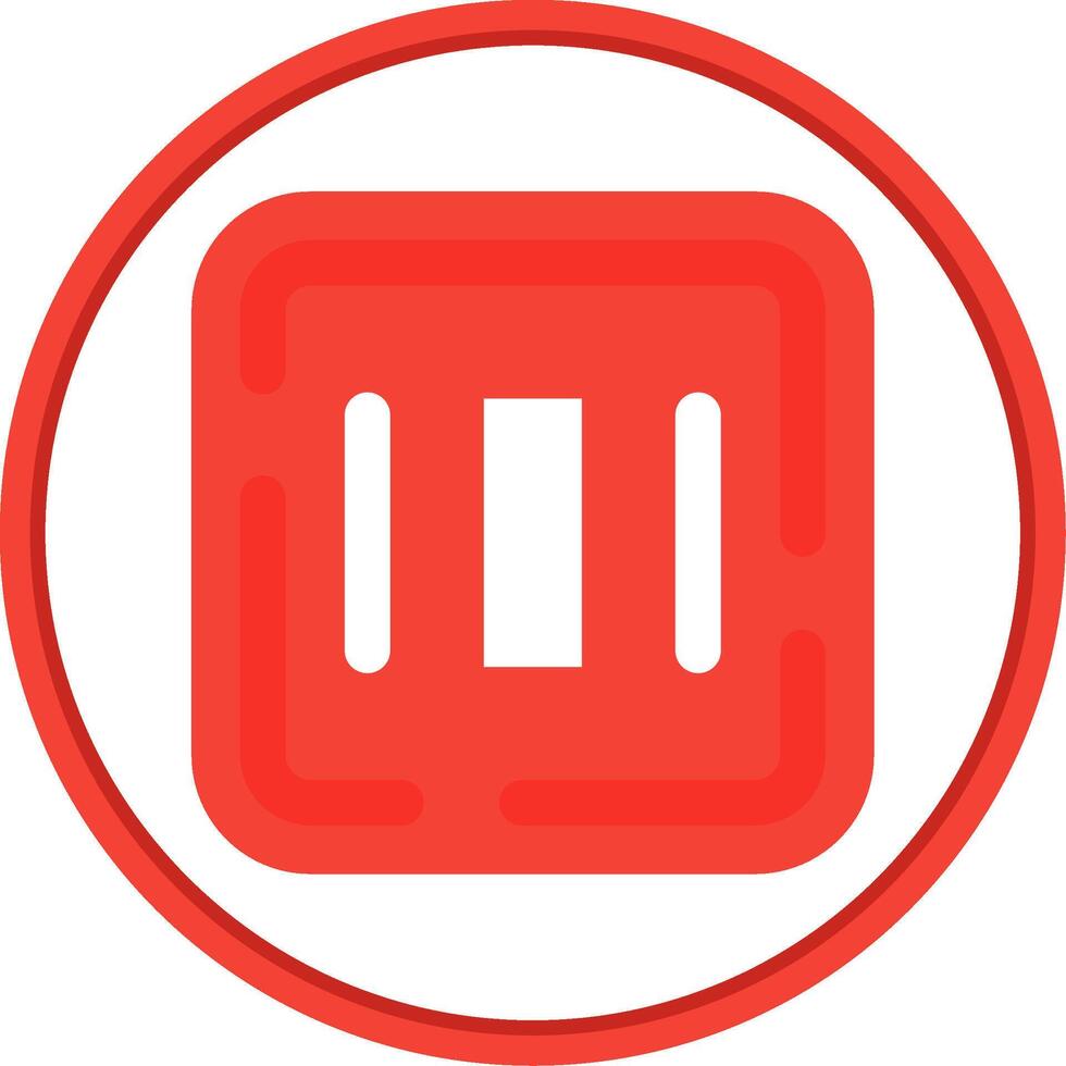 Center alignment Flat Circle Uni Icon vector