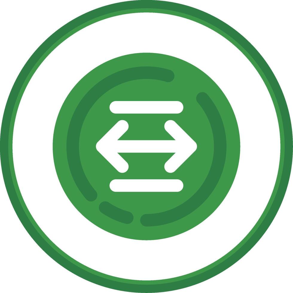 Left and right arrow Flat Circle Uni Icon vector