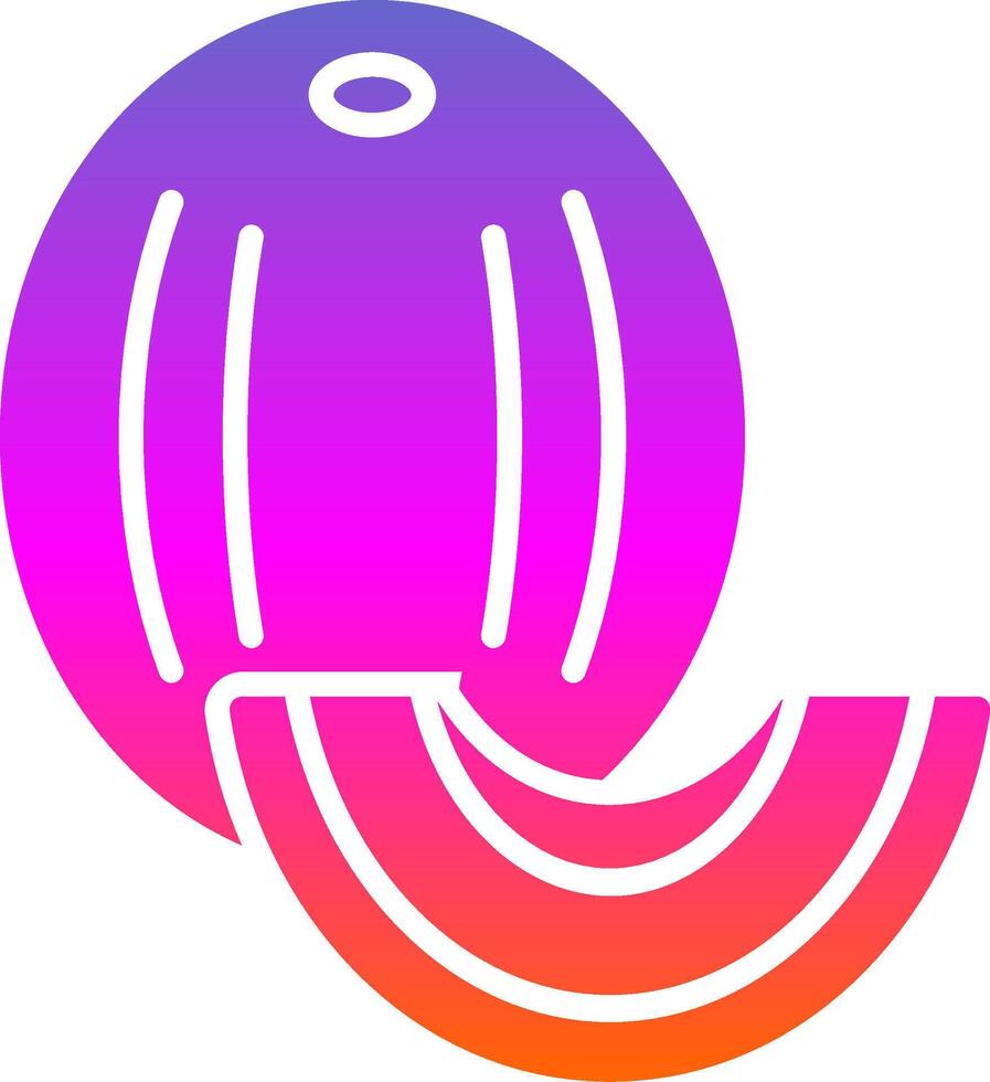Honeydew melon Glyph Gradient Icon vector