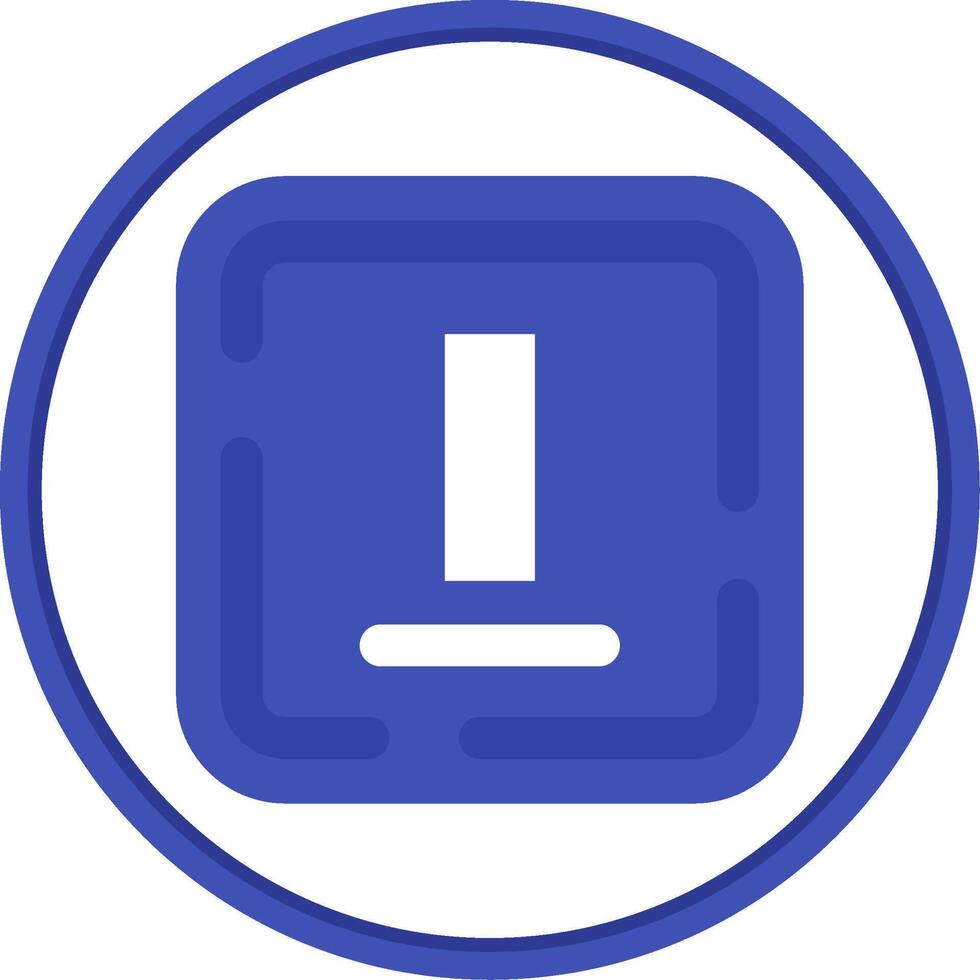 Bottom alignment Flat Circle Uni Icon vector