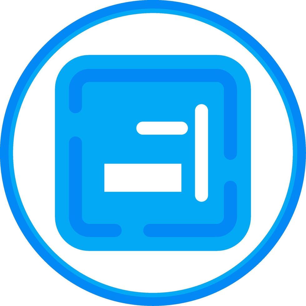 Right alignment Flat Circle Uni Icon vector