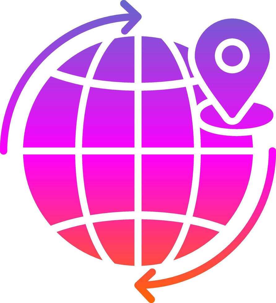 Worldwide Shipping Glyph Gradient Icon vector