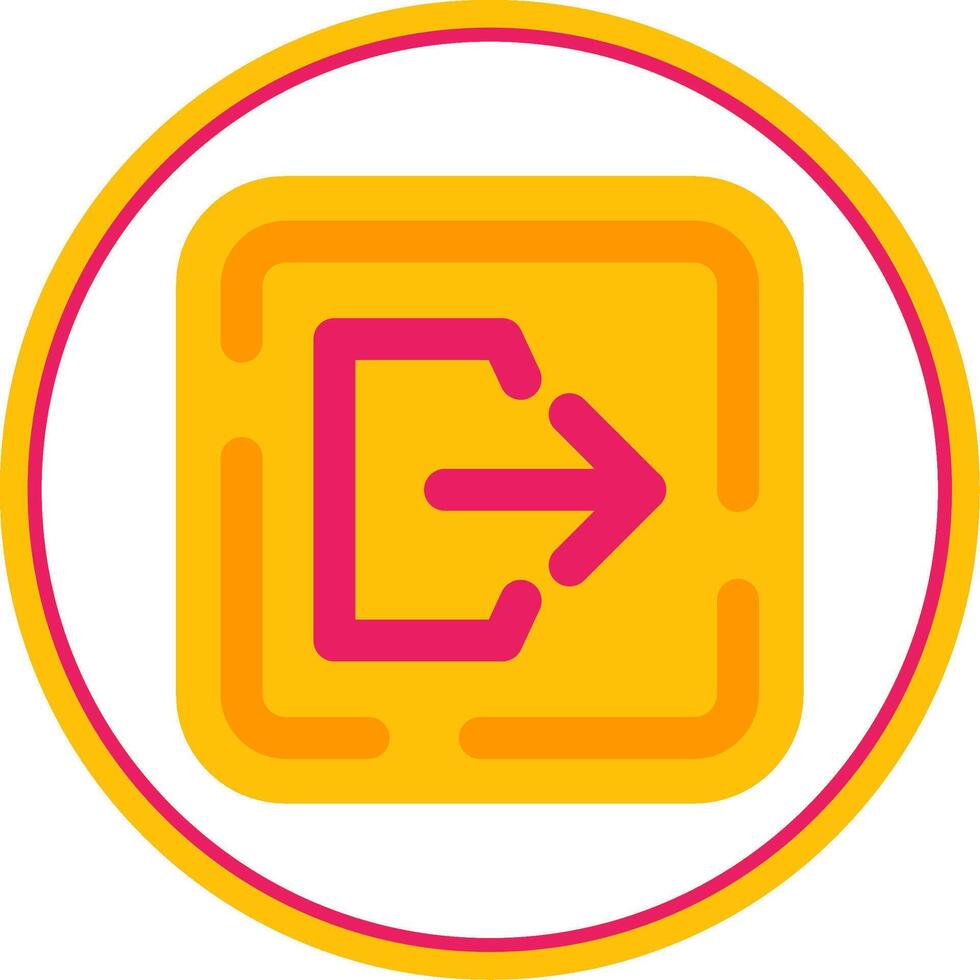 Logout Flat Circle Uni Icon vector
