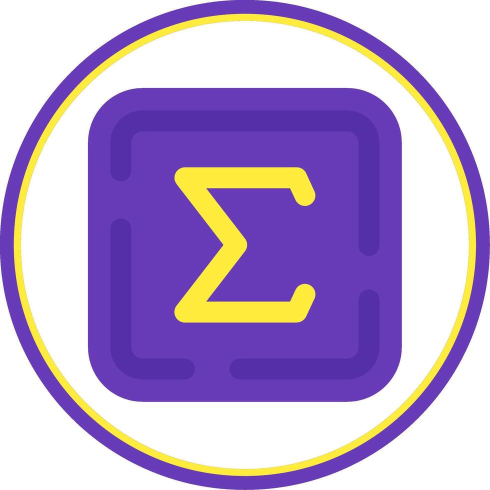 Summation Flat Circle Uni Icon vector