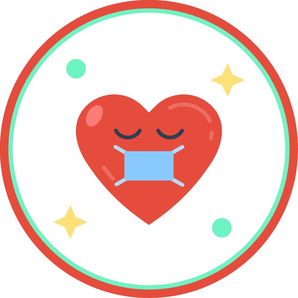 Face mask Flat Circle Uni Icon vector