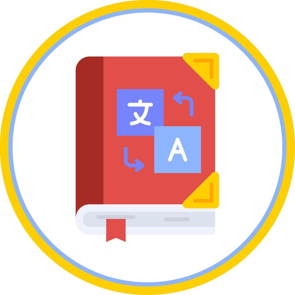 Language learning Flat Circle Uni Icon vector