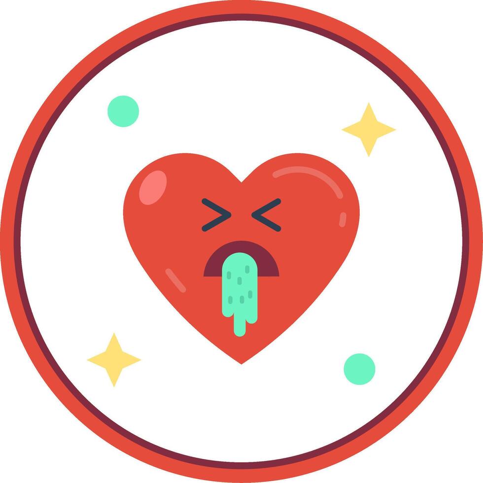 Vomit Flat Circle Uni Icon vector