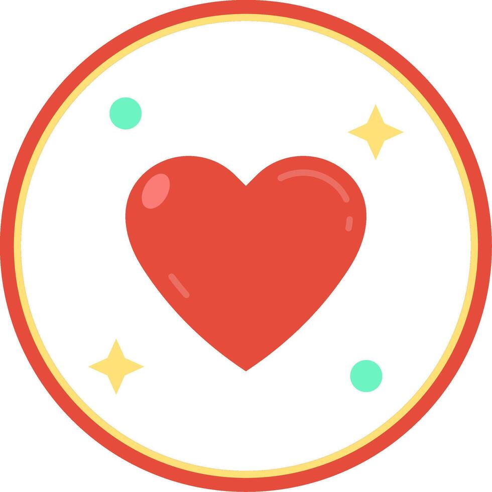 Heart Flat Circle Uni Icon vector