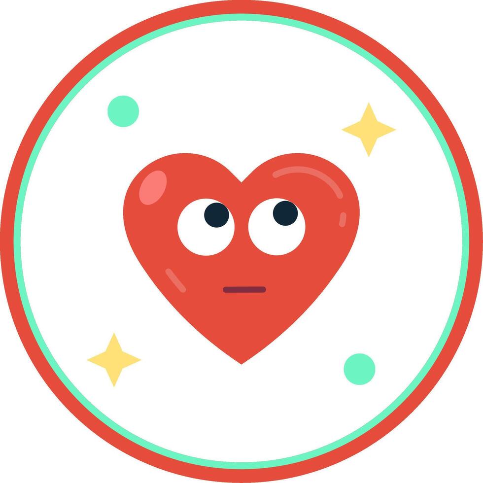 Rolling eyes Flat Circle Uni Icon vector