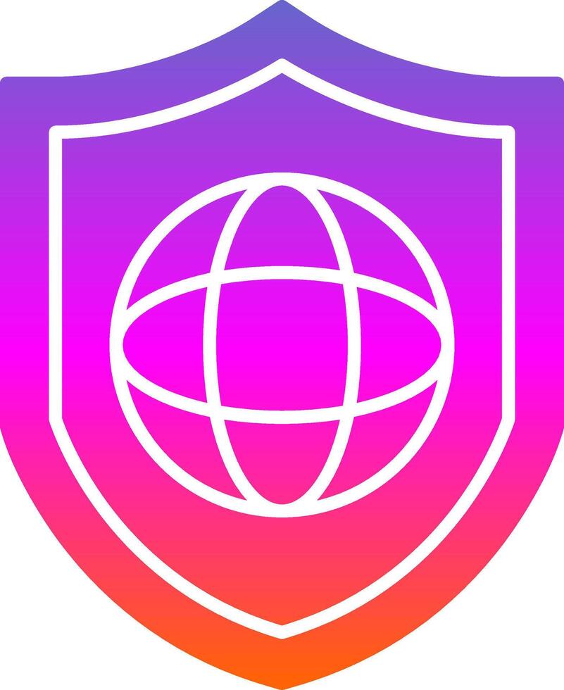 Protected Network Glyph Gradient Icon vector