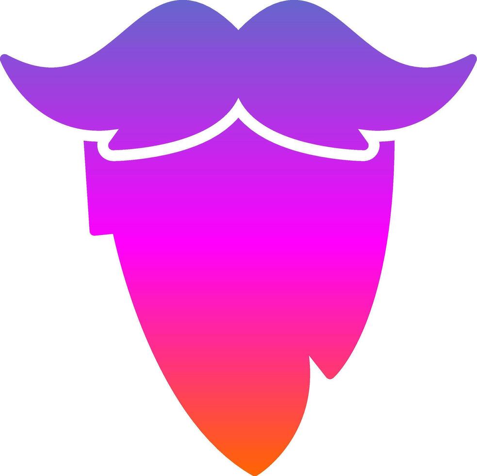 Moustache Glyph Gradient Icon vector