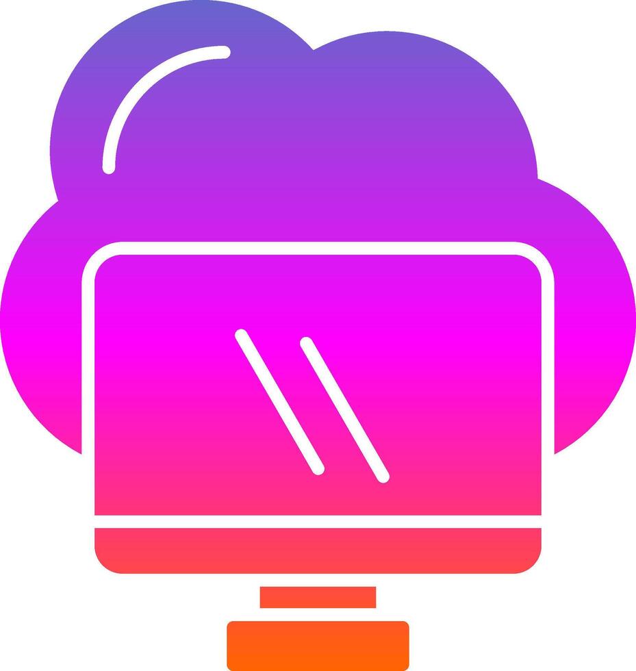 Computing Glyph Gradient Icon vector