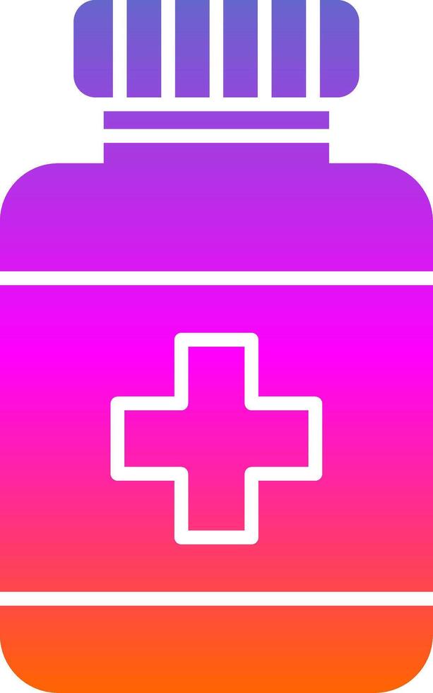 Medicine Bottle Glyph Gradient Icon vector