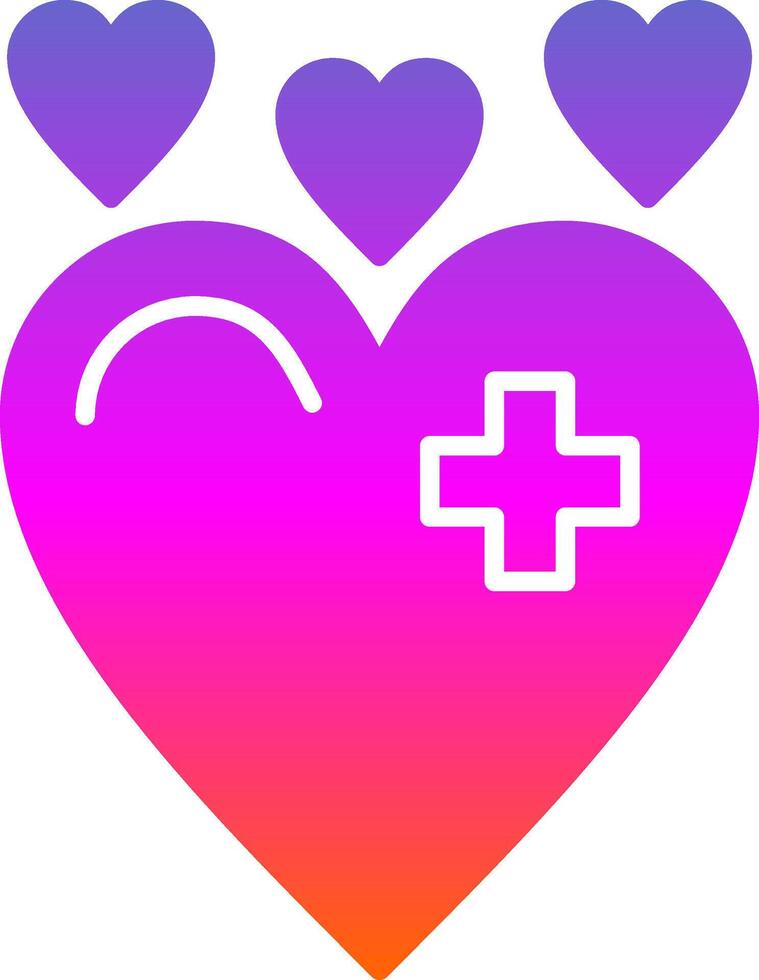 Heart Glyph Gradient Icon vector