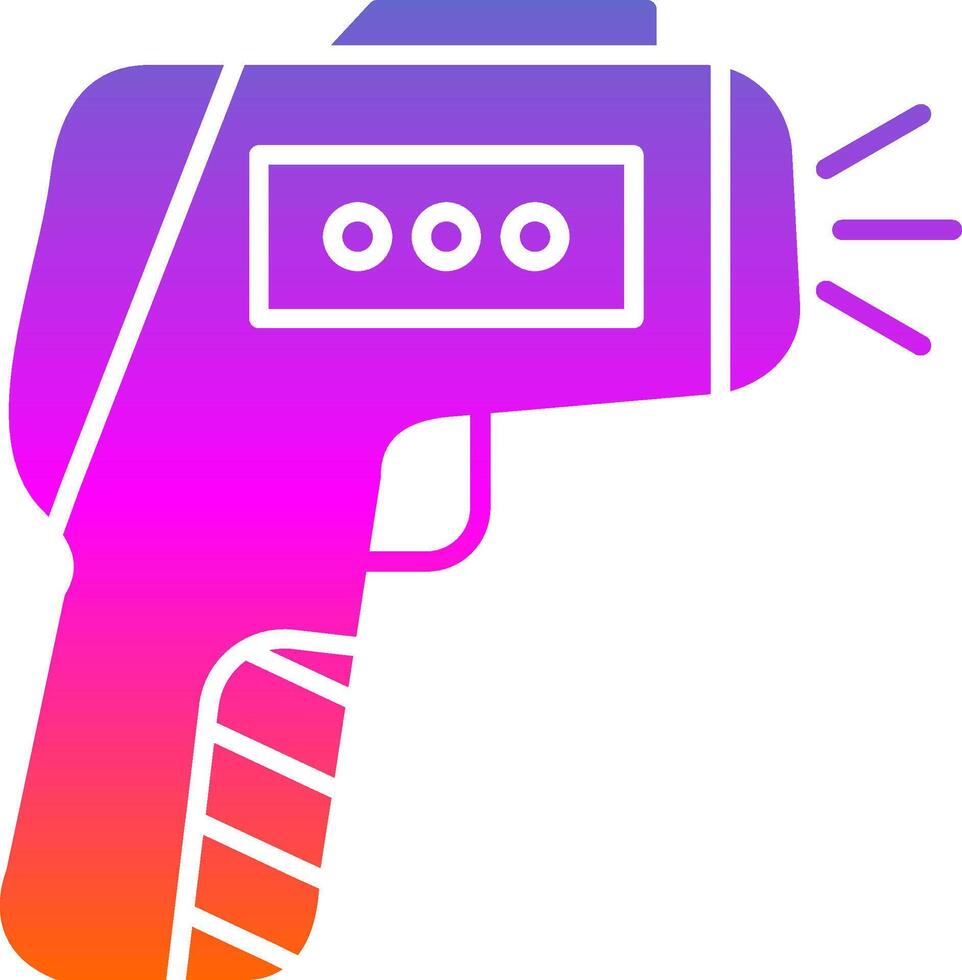 icono de gradiente de glifo de pistola de termómetro vector