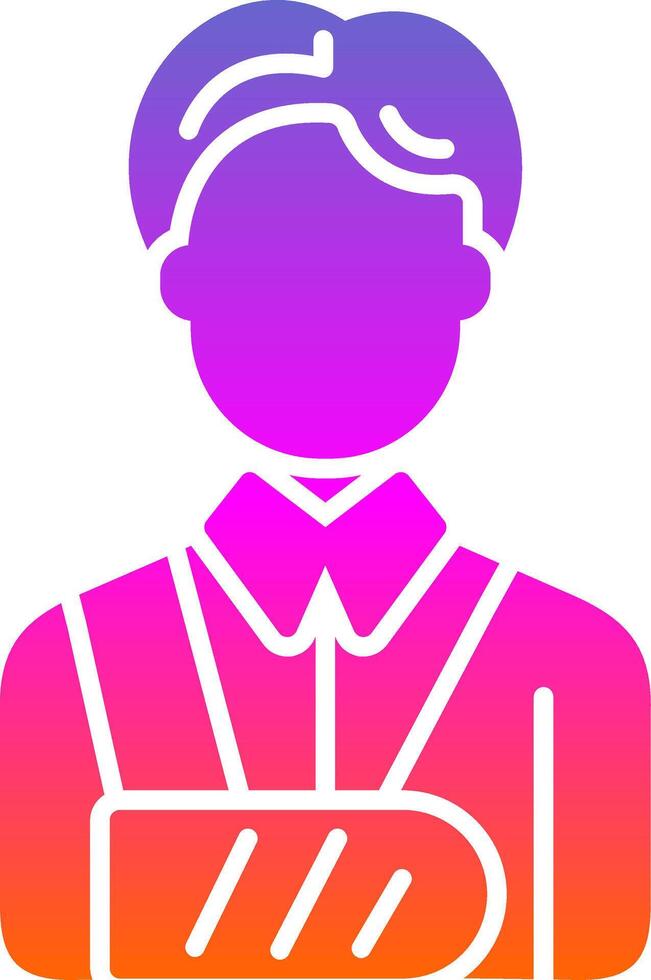 Bandaged Person Glyph Gradient Icon vector