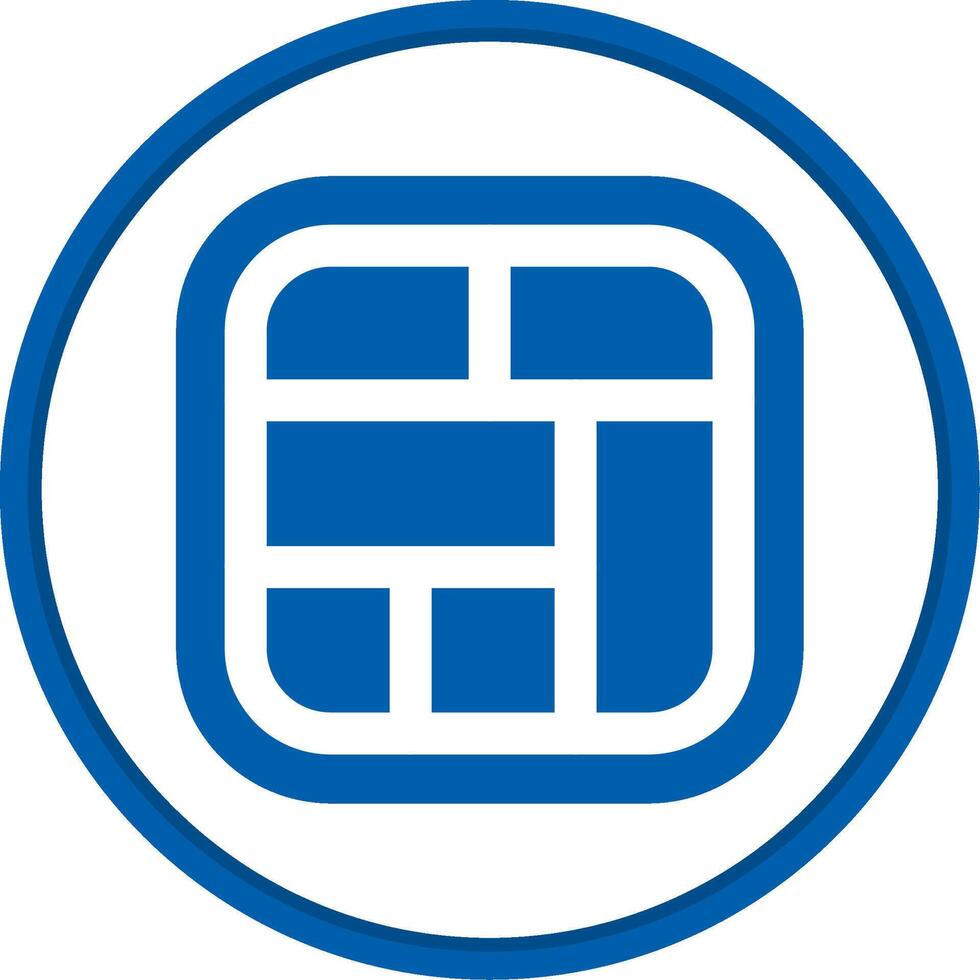 Layout Flat Circle Uni Icon vector