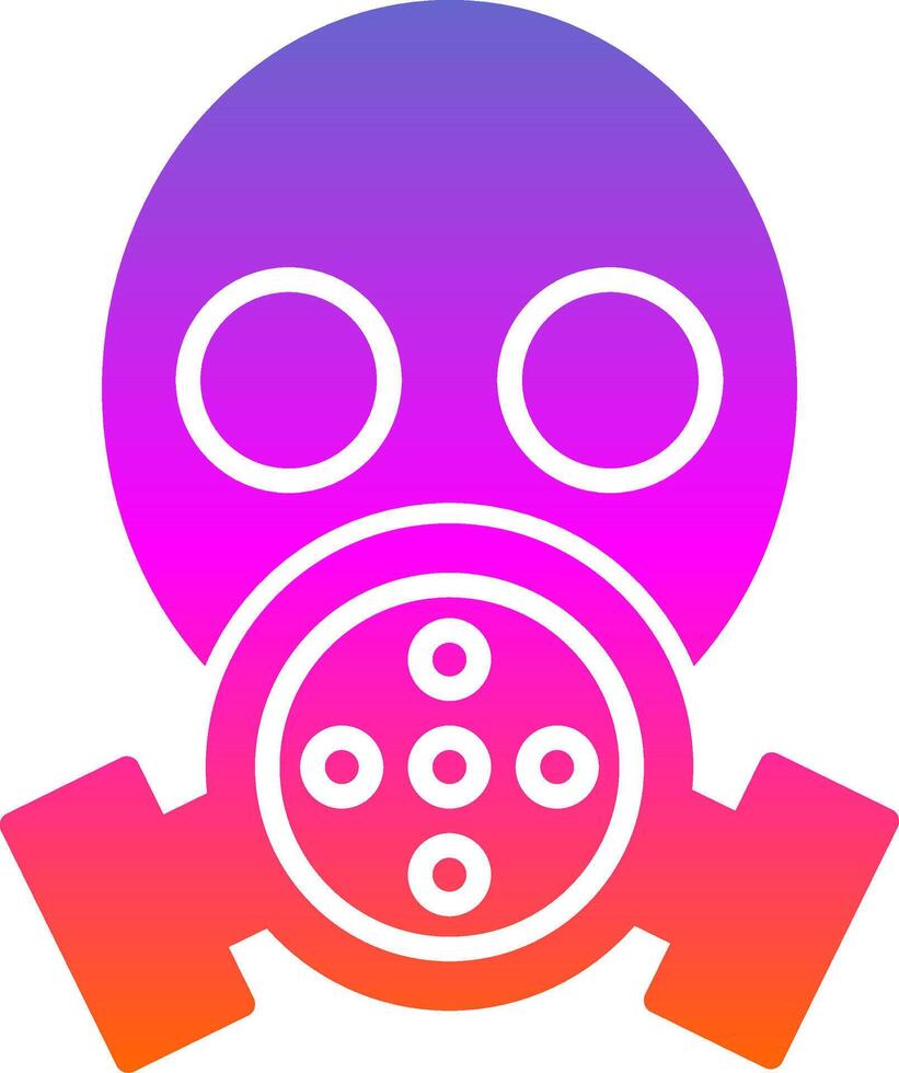gas máscara glifo degradado icono vector