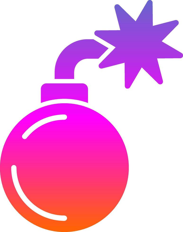 Bomb Glyph Gradient Icon vector