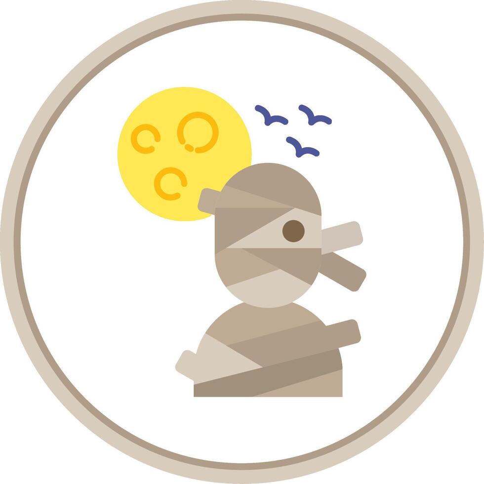 Mummy Flat Circle Uni Icon vector
