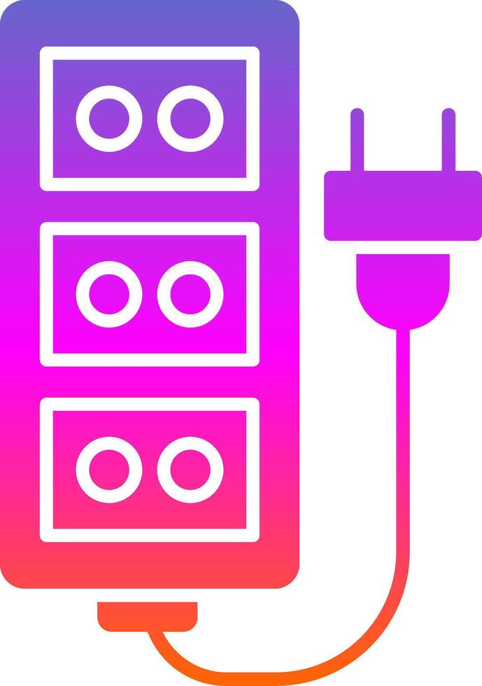 Extension Cord Glyph Gradient Icon vector