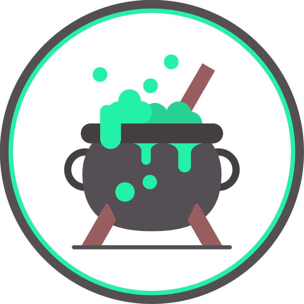 Cauldron Flat Circle Uni Icon vector
