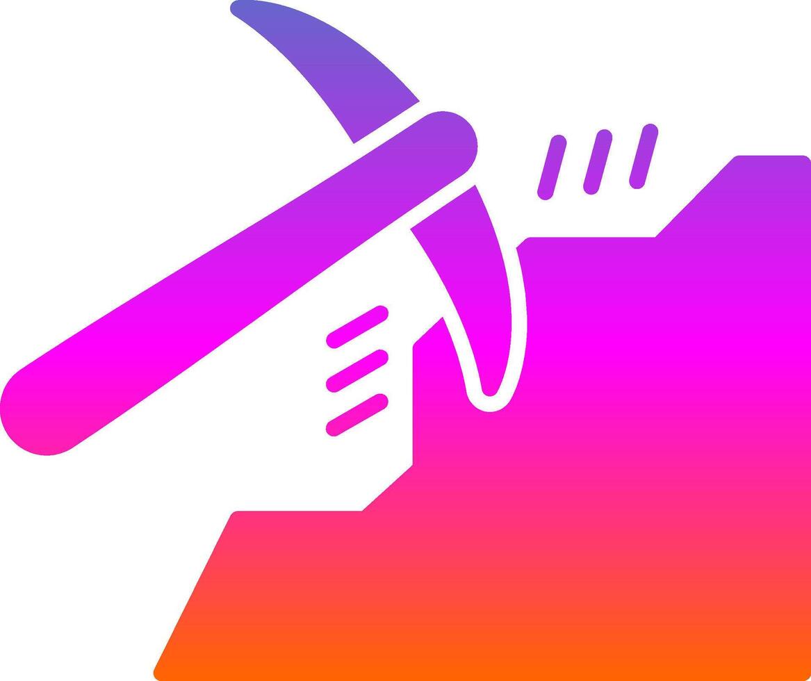 Mining Glyph Gradient Icon vector