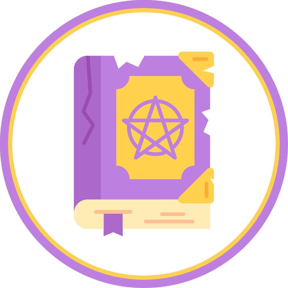 Magic book Flat Circle Uni Icon vector