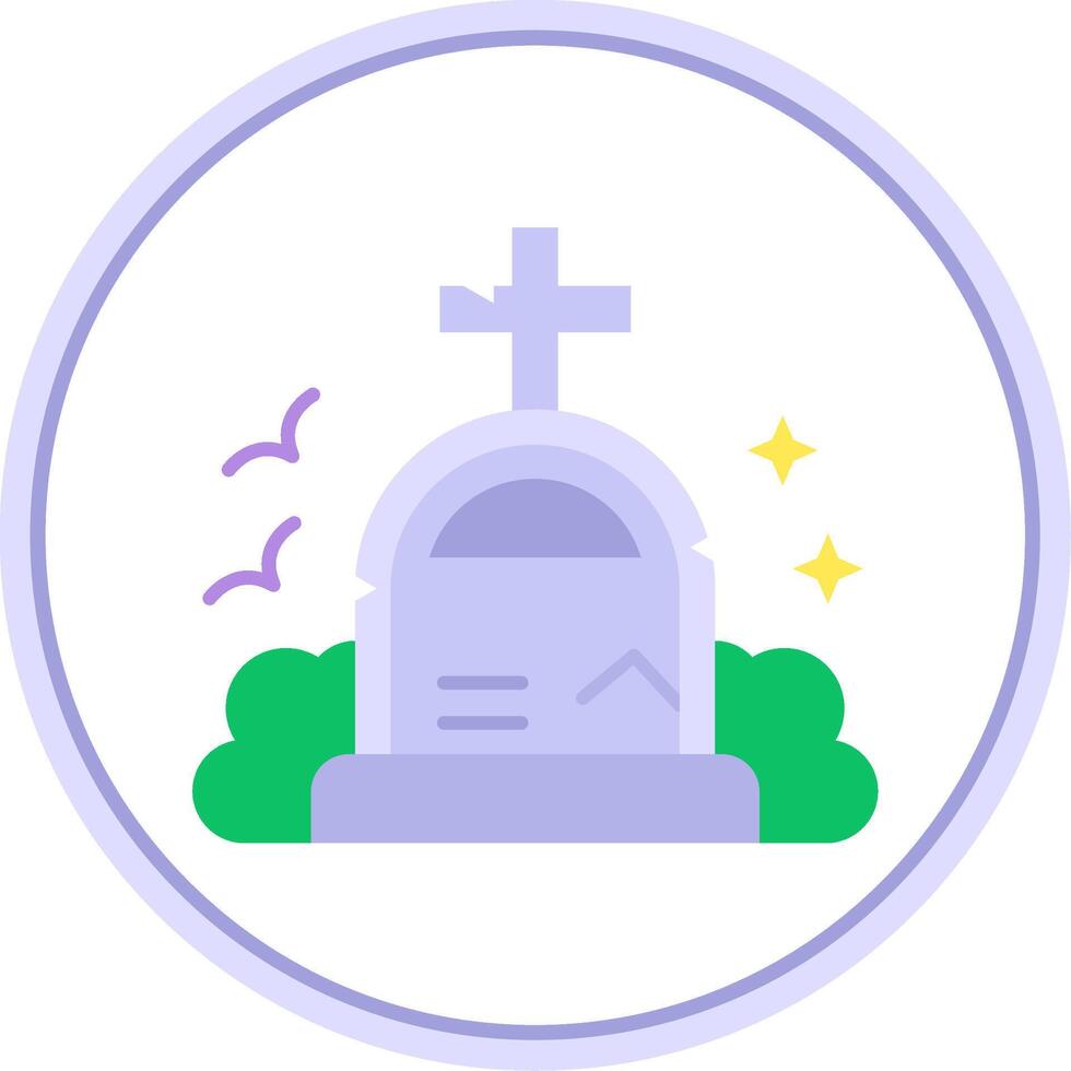 Grave Flat Circle Uni Icon vector