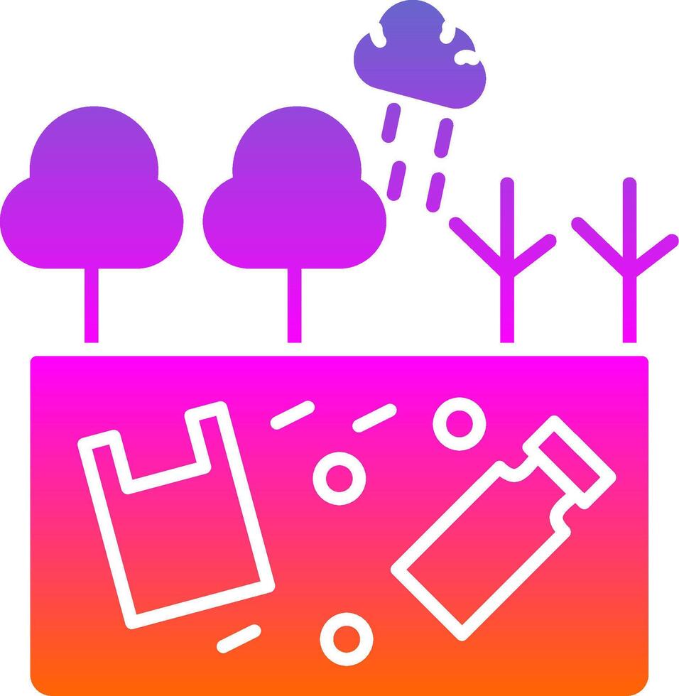 Land Pollution Glyph Gradient Icon vector