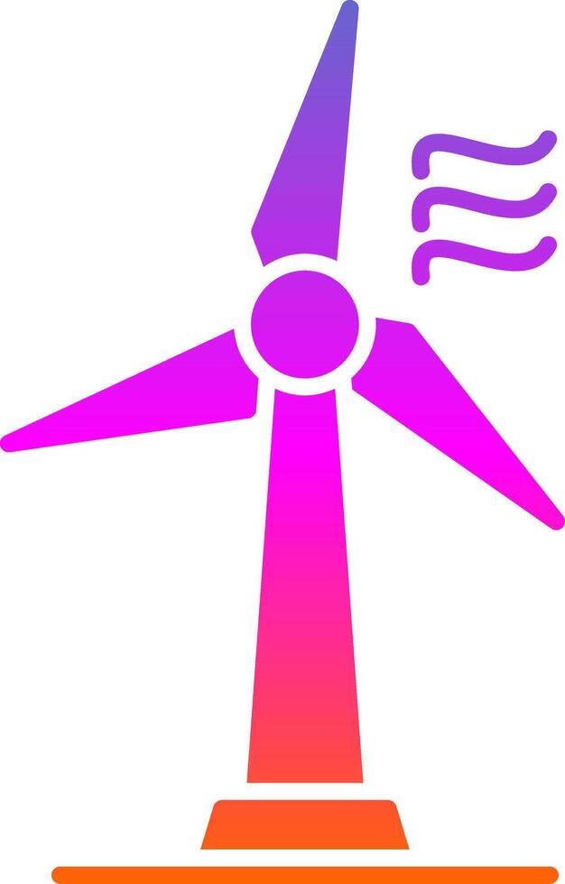 viento turbina glifo degradado icono vector