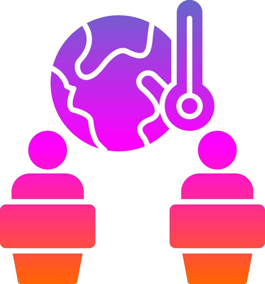 Global Warming Debate Glyph Gradient Icon vector