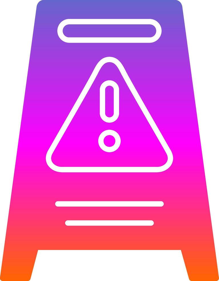 Hazard Sign Glyph Gradient Icon vector